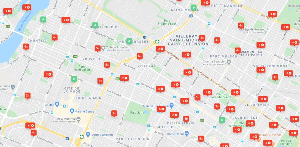 Chercher un logement sur Kangalou avec la map