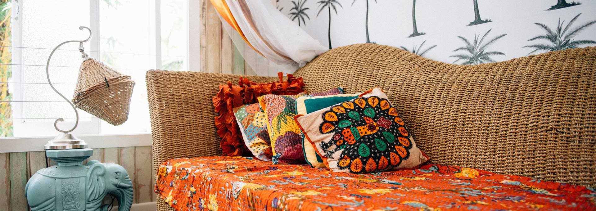 Armchair with decorative cushions